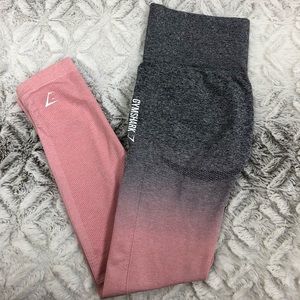 Gymshark Grey and Pink Ombre Leggings
